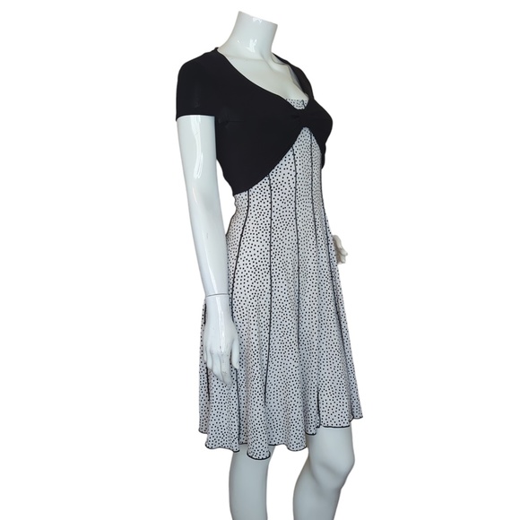 Joseph Ribkoff Black & White Polka Dot Fit & Flare Midi Dress Shrug Bolero - Picture 4 of 15